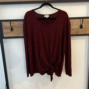 Umgee long sleeve top, tie front detail
